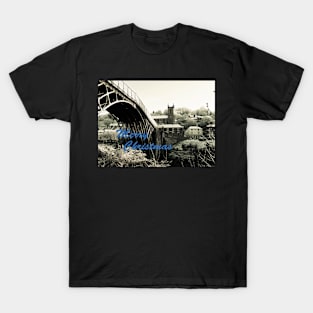 Merry Christmas Ironbridge Village Spring Snow T-Shirt